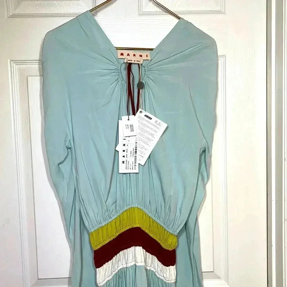 Marni Dress SZ 4 Blue long sleeve dress - Picture 5 of 10